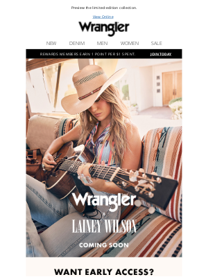 Wrangler - Open for a first look at Wrangler x Lainey Wilson