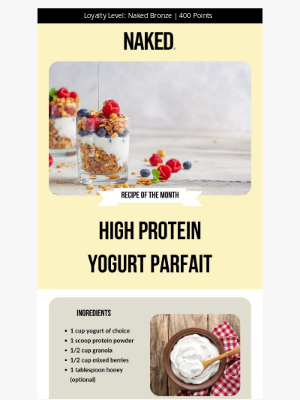 Naked Nutrition - 😋 Recipe of the Month - Protein Parfait