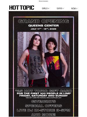 Hot Topic - Our Queens Center store is now OPEN! Come shop 🛍️🖤