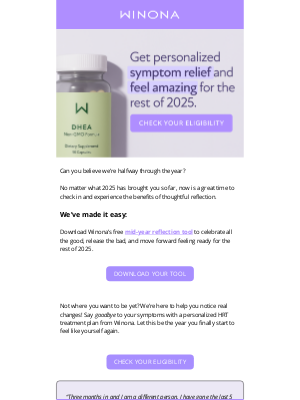 Winona - How to feel your best for the rest of 2025!