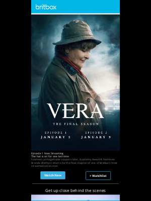 BritBox - The wait is over – Vera’s final season is here