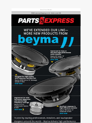 Parts Express - We've Extended Our Line—New from Beyma