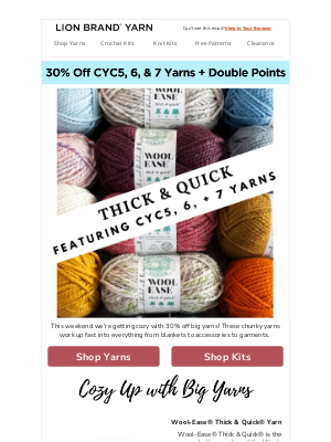 Lion Brand Yarn - It's A Thick & Quick Weekend!