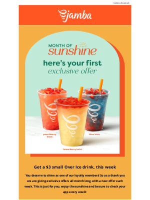 Jamba Juice - Month of Sunshine Offers ☀️