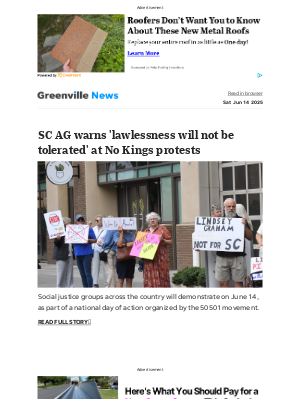 The Greenville News - Top Stories: No Kings: SC AG says 'lawlessness will not be tolerated'; what to know on Upstate protests