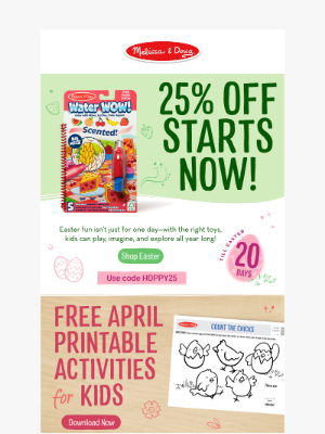 Melissa & Doug LLC - mia, 25% Off Starts NOW!