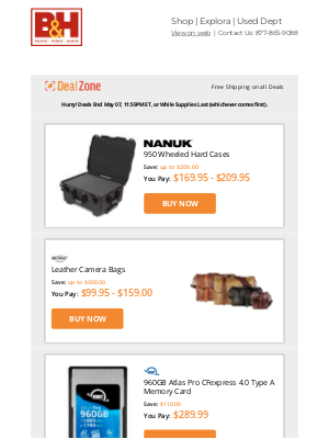 B&H Photo Video - Today's Deals: 💰up to $200.00 OFF! Nanuk 950 Wheeled Hard Cases & More!