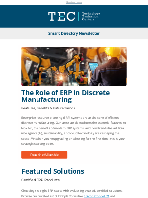 Technology Evaluation Centers - What’s New in ERP: Features, Trends & Trusted Solutions