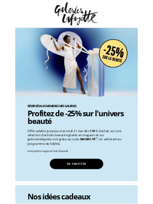 Galeries Lafayette (France) - 💝 -25% sur la beauté pour la Fête des Mères