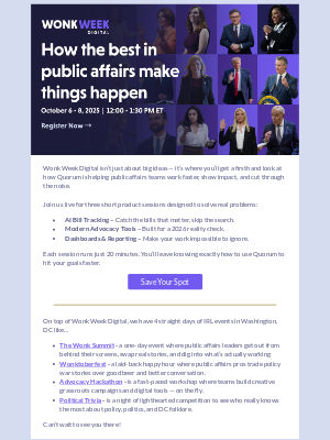 Quorum - See What’s New in Quorum — Live at Wonk Week Digital