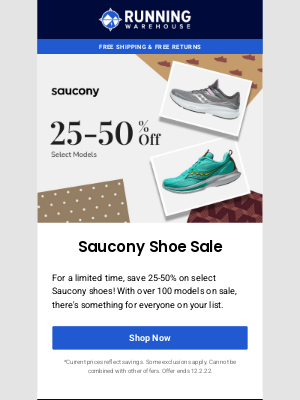 Running Warehouse - Our Black Friday Pick - 25-50% Off Saucony Women's Shoes