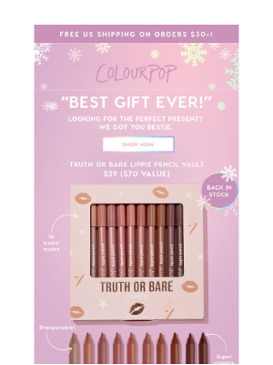 ColourPop Cosmetics - Back in stock! Truth or Bare Lippie Pencil Vault 💋