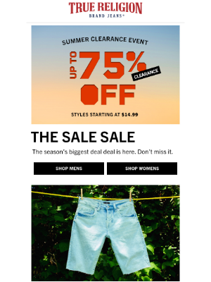 True Religion - Serious Markdowns. Up to 75% Off