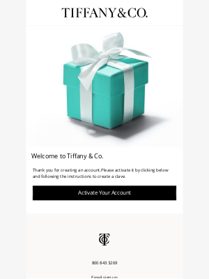 Tiffany & Co. - Please Activate Your Tiffany Account