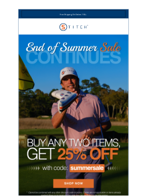Stitch Golf - End Of Summer Sale Continues...