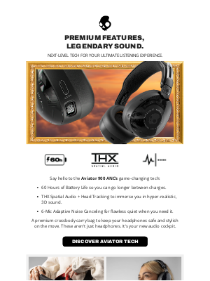 Skullcandy Inc. - Tech that takes you higher, meet Aviator 900 ANC.
