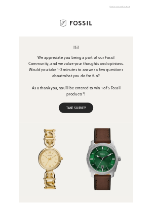 Fossil - Inspired by YOU - Share your memories for a chance to win a Fossil watch