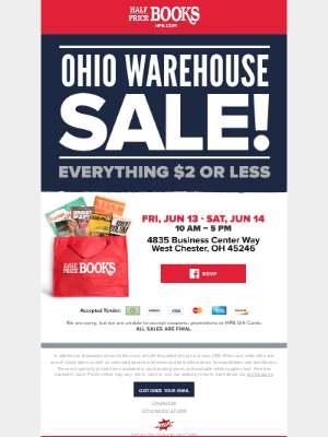 Half Price Books - Friday & Saturday: Get Everything For $2 Or Less