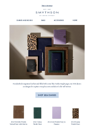 Smythson - Our 2026 Diary Collection has arrived
