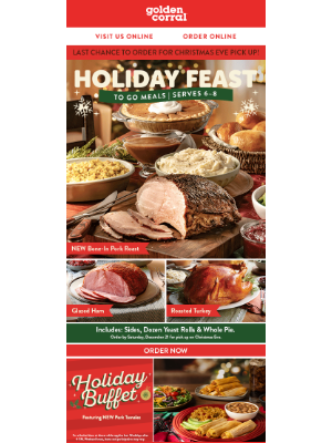 Golden Corral - Time's Almost Up--Order Holiday Meals Today! ⏳