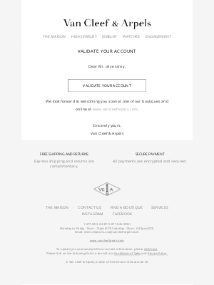 Van Cleef & Arpels - Validate your account