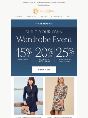 Spartina 449 - 2 HOURS LEFT: up to 25% off Apparel