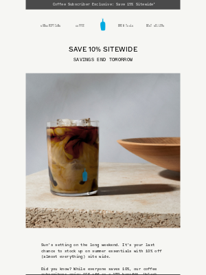 Blue Bottle Coffee - LAST CALL: 10% Off Sitewide