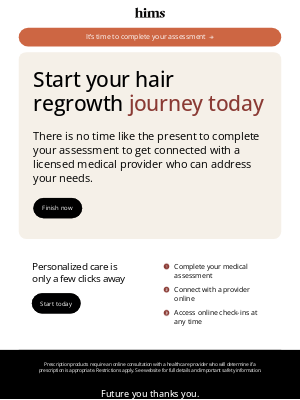 hims - Major hair regrowth is possible with Hims