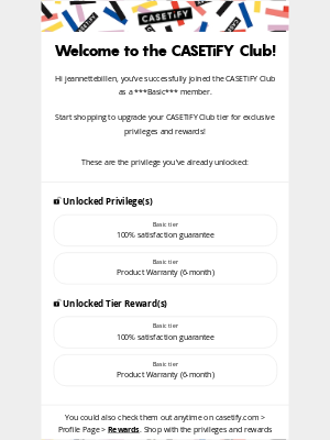 Casetify - [CASETiFY Club] It’s official. You’re now an exclusive member!