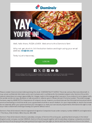 Dominos Pizza (United Kingdom) - Your Account