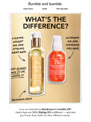Bumble & Bumble - Styling Oil is different. Here’s how.