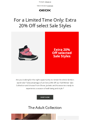 Geox - Starting NOW: Extra 20% Off Sale Styles 🤩