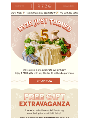 RYZE - ⭐ 5 Free Gifts For Our Birthday ⭐