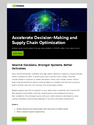 NVIDIA - Faster optimization and smarter decisions with NVIDIA cuOpt