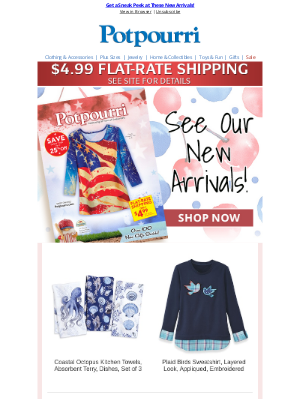 Potpourri Online Catalog - What's New? Everything! Don't Wait, Shop NOW!