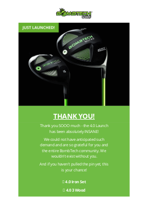 BombTech Golf - 👋 Thank You!!!