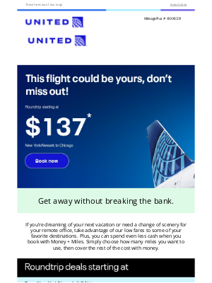 United Airlines - Flight deals of the week