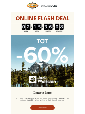 A.S.Adventure (Netherlands) - Laatste kans: tot -60% op Jack Wolfskin