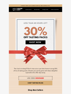 Whisky Loot - Final Countdown: Less Than 48 Hours for 30% Off Tasting Packs!