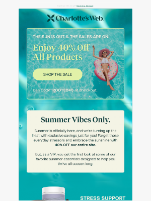 Charlotte's Web - Your Funner Summer: 40% Off Sitewide Starts Now ☀️