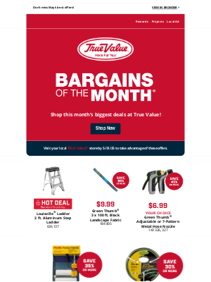 True Value - ⏰ Time’s Ticking! Shop May Bargains of the Month 🛒