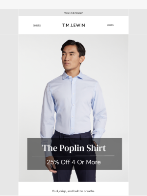 T.M.Lewin (United Kingdom) - The perfect summer shirt? Poplin.