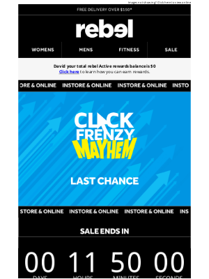 Rebel Sports (Australia) - Last chance! Click Frenzy ends tonight ⏰