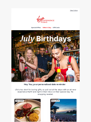 Virgin Experience Days (United Kingdom) - Hey You, Important Date Reminder 📆