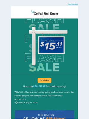 Colibri Real Estate School - 🚨 Flash Sale! You could get licensed before the rush