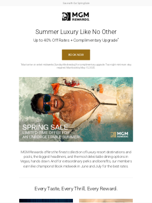MGM Resorts - Spring Sale: Unparalleled savings for an exceptional summer!