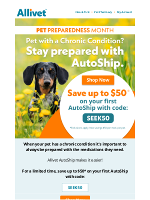 Allivet - Save up to $50 on Your Pet's Chronic Condition Medications