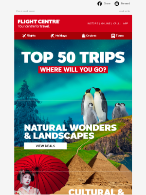 Flight Centre -(Australia) - $4700* in bonus value & bucket-list memories await 📸