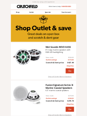 Crutchfield - Crutchfield Outlet Savings up to $195