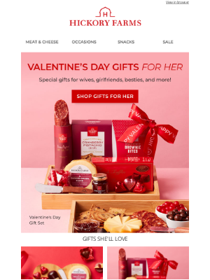 Hickory Farms - Order early! Find the perfect Valentine's gift for her!